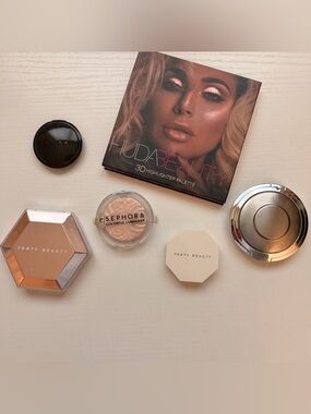 Huda Beauty Fenty Becca Highlighter Bundle Makeup Lot Used